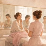 Esthéticienne accueillant différentes clientes dans son institut de beauté – Fille au Pluriel